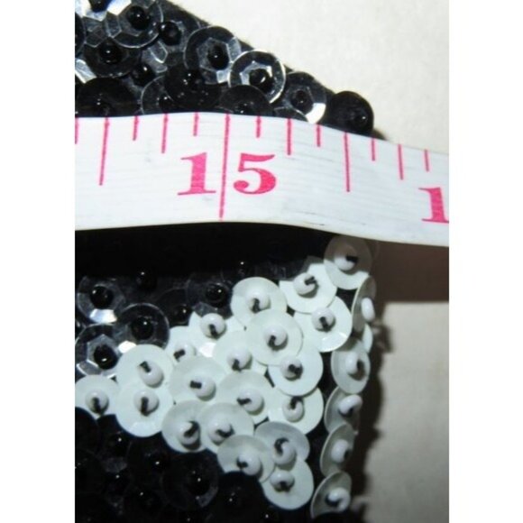 Vintage Black & White Embellished Sequined Reversible Vest evening wear - Picture 6 of 8
